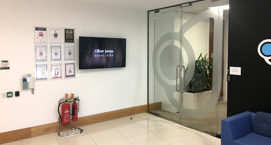 Office digital signage for the recruitment sector